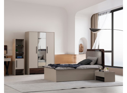Komplette Schlafzimmer Garnitur Textilbett Edle Nachttische Schrank