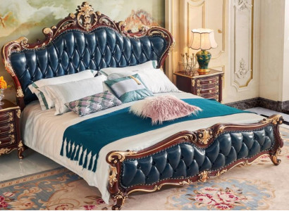 180x200 cm Doppelbett aus Holz Luxuriöse klassische Möbel Bett Doppelbett
