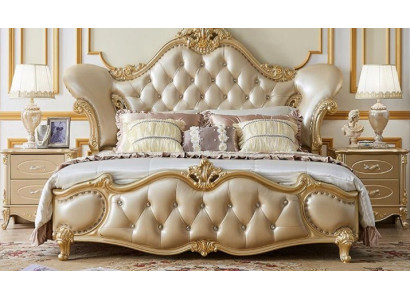 Bett Luxuriöse Massivholz Zweibett 180x200 cm Klassischen Design Doppelbett