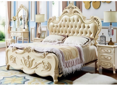 Bett Doppelbett 180x200 cm Massivholz Komfortbett klassischen Design