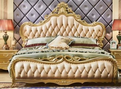 Klassisches Schlafzimmer Set Massivholz Bett+ 2x Nachttische Komplettes