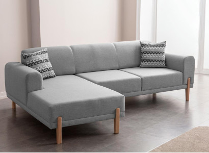 Stilvolles Ecksofa mit weicher Polsterung und klaren Linien in Grau