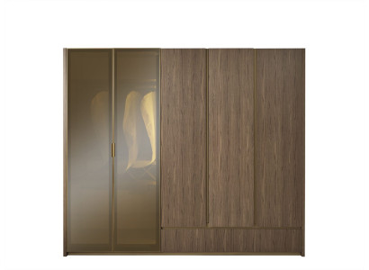 Drehtürenschrank elegant  braun Hochwertig Kleiderschrank Ausführung wählbar