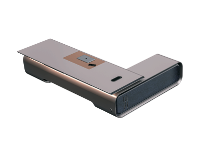 Elegantes Silber-Roségold-Design Eckschreibtisch