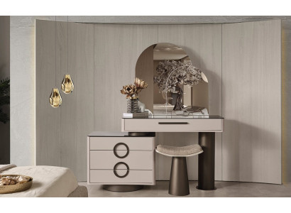 Schminktisch mit Spiegel Design Luxus Konsole Kommode Schlafzimmer Modern Stil