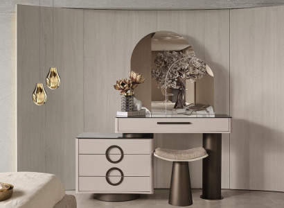 Schminktisch mit Spiegel Design Luxus Konsole Kommode Schlafzimmer Modern Stil