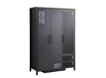 Moderner Grauer Kleiderschrank Designer Schlafzimmer Stauraumschrank
