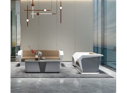 Elegantes 3+1 Ledersofa-Set mit Couchtisch – stilvoll und pflegeleicht.