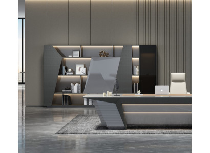 Moderner grauer Büroschrank – stilvoll und funktional