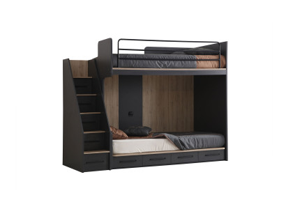 Stilvolles Braunes Stockbett Designer Jugendbett Schlafzimmer Möbel