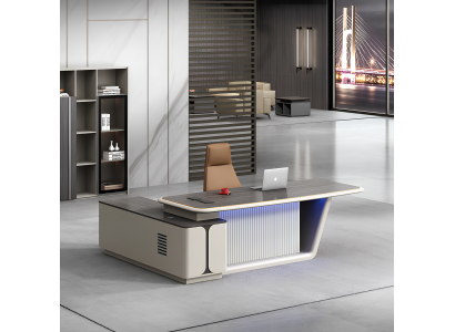 Eckschreibtisch mit LED-Beleuchtung für modernes Büro