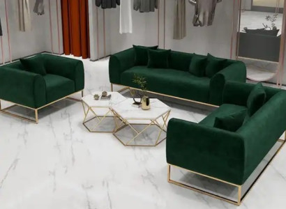 Elegantes 3-tlg Wohnzimmer Set  Komfort Sofagarnitur 3+2+1 Sitzer Textil