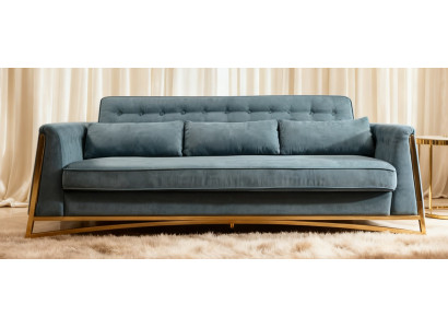 Großes Sofa Dreisitzer Textil Grau Komfortsofa Polstercouch Relaxsofa
