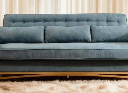 Großes Sofa Dreisitzer Textil Grau Komfortsofa Polstercouch Relaxsofa