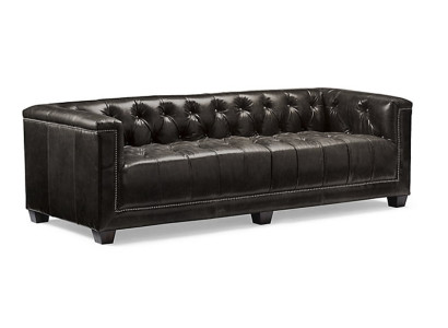 Sofa 3-Sitzer Kunstleder Schwarz Dreisitzer Komfortsofa Polstersofa