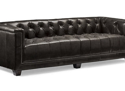 Sofa 3-Sitzer Kunstleder Schwarz Dreisitzer Komfortsofa Polstersofa