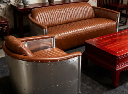 Sofagarnitur 3+1 Sitzer Wohnzimmer Set 2-tlg Kunstleder Elegantes Polsterset