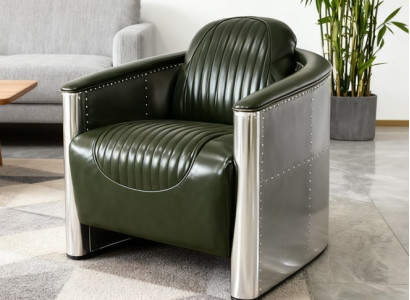 Polstersessel Sessel Armlehnstuhl Relaxsessel Kunstleder Grün Komfortsessel