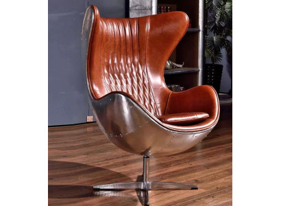 Sessel Designersessel Metall Ledersitz Komfortsessel Relaxsessel Polstersessel