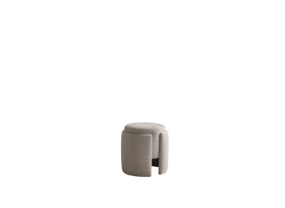 Beiger Polsterhocker Designer Rundhocker Edler Sitzhocker Möbel