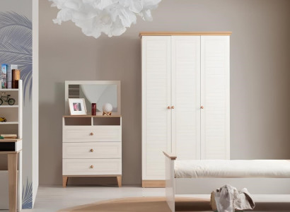 Beige Schlafzimmer Garnitur Designer Kleiderschrank Schminktisch