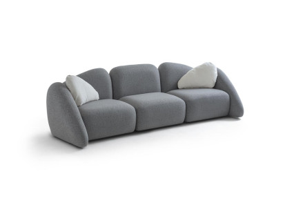 Komfortables Graues Sofa Wohnzimmer 4-Sitzer Couch Textilsofas