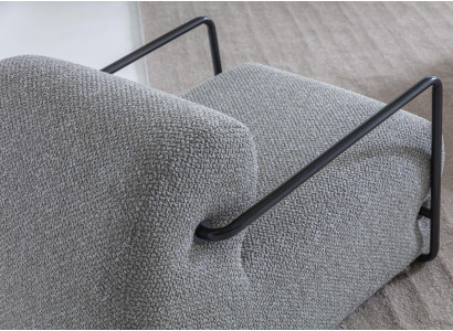 Grauer Designer Sessel Wohnzimmer Polstersessel Textil Bürosessel