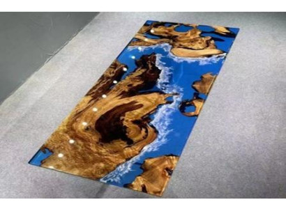 Ozean-blauer Epoxidharztisch Luxuriöser Esszimmer Tisch Edle Möbel