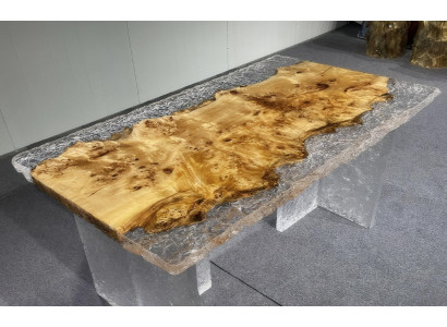 Eleganter Esstisch Moderner Epoxidtisch Esszimmer Eisstruktur Tisch