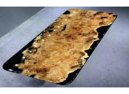 Schwarzer Design Tisch Moderner Esstisch Epoxidtische Luxus Möbel