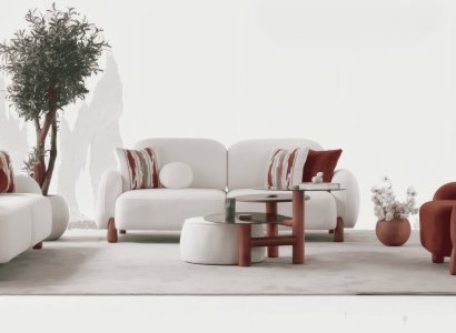 Wohnzimmer Set (Sofagarnitur 3+3+1) mit klaren Formen und angenehmer Haptik.