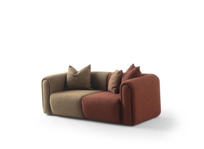 Braunes Polstersofa Designer Wohnzimmer Dreisitzer Textil 3-Sitzer