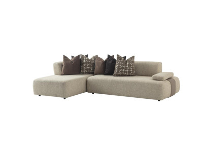 Beiges Ecksofa Wohnzimmer Designer Couch Luxuriöses Textilsofa