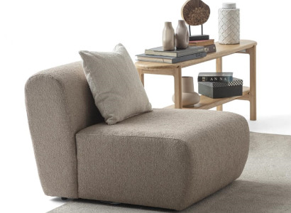 Beige Wohnzimmer Sitzmöbel Designer Textilsessel Edler 1-Sitzer