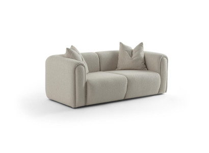 Elegante Weiße Polstercouch Designer Wohnzimmer Textil 3-er Sofa