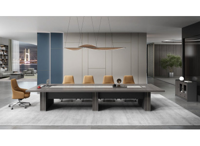 Moderner Konferenztisch für produktive Meetings und stilvolles Ambiente.