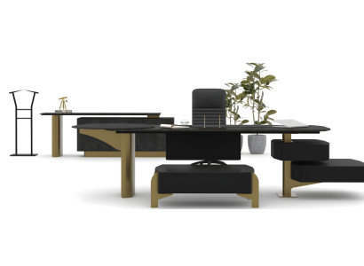 Exklusives Büro-Set Designer Chefmöbel Holz Couchtisch Konsolentisch