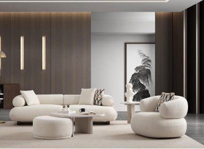 Wohnzimmer Garnitur Designer 3-Sitzer Polstersessel Couchtisch 3-tlg