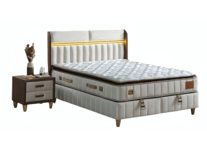 Modernes Schlafzimmer Set Bett Polsterbett Luxuriöses  2x Nachttische