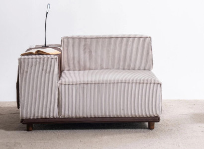 Stilvolles Sofa Endmodul Designer Streifenoptik Wohnzimmer Möbel