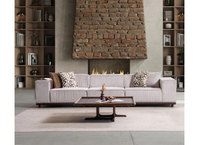 Elegantes Stoffsofa Luxuriöse Wohnzimmer Sitzmöbel 4-Sitzer Couch