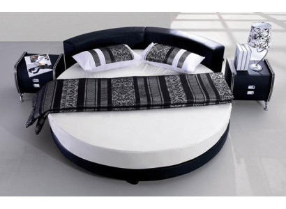 Exklusives Schwarzes Lederbett Designer Schlafzimmer Rundbetten