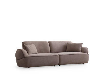 Beiger 3-Sitzer Moderne Wohnzimmer Sitzcouch Bequemes Sofa