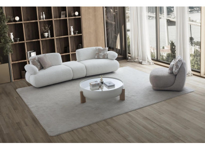 Edles Wohnzimmer Set Luxus Stoffsofa Designer Sessel Couchtisch