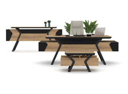 Moderne Büroeinrichtung Massiver Schreibtisch Designer Beistelltisch