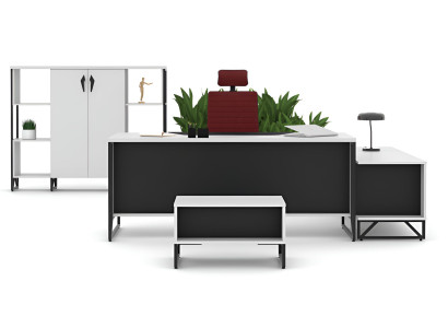 Schwarz-Weiße Büromöbel Schreibtisch Designer Couchtisch Sideboard