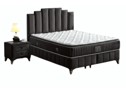 Modernes Schlafzimmer Set 2x Nachttische Luxuriöses Bett mit Stauraum Komplettes