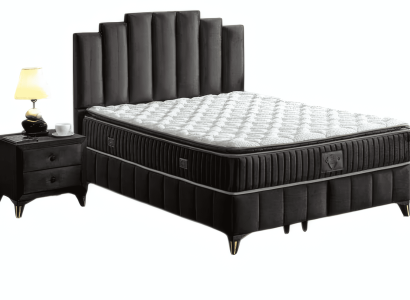 Modernes Schlafzimmer Set 2x Nachttische Luxuriöses Bett mit Stauraum Komplettes