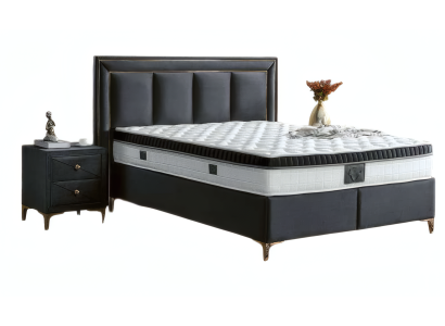 Schlafzimmer Set 3tlg Bett mit Stauraum 2x Nachttische Modernes Komplettset