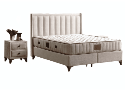 Stilvolles Schlafzimmer Set Bett mit Stauraum Komplettmöbel 2x Nachttische